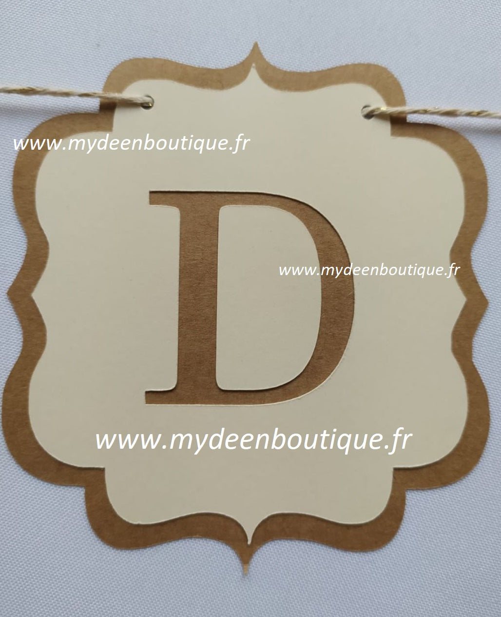 Banderole "Ramadan Moubarak" Ivoire & Kraft - Artisanat 100% français