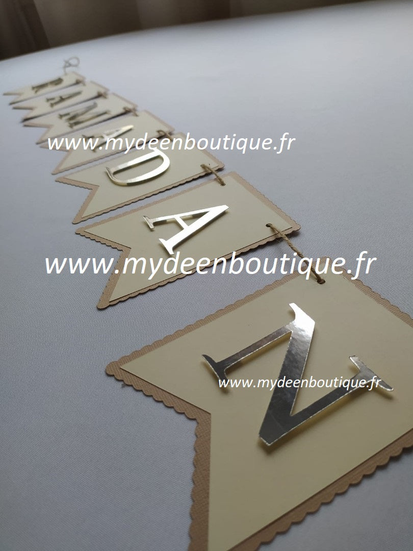 Banderole "Ramadan" Ivoire - Artisanat 100% français
