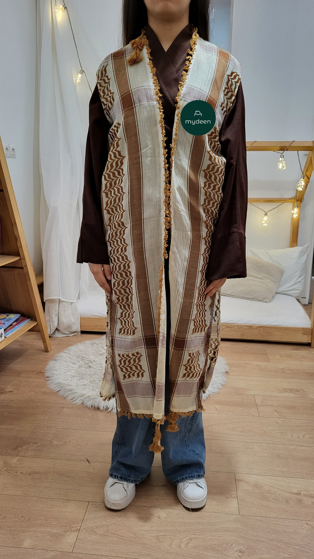 Keffieh Kimono - Marron beige