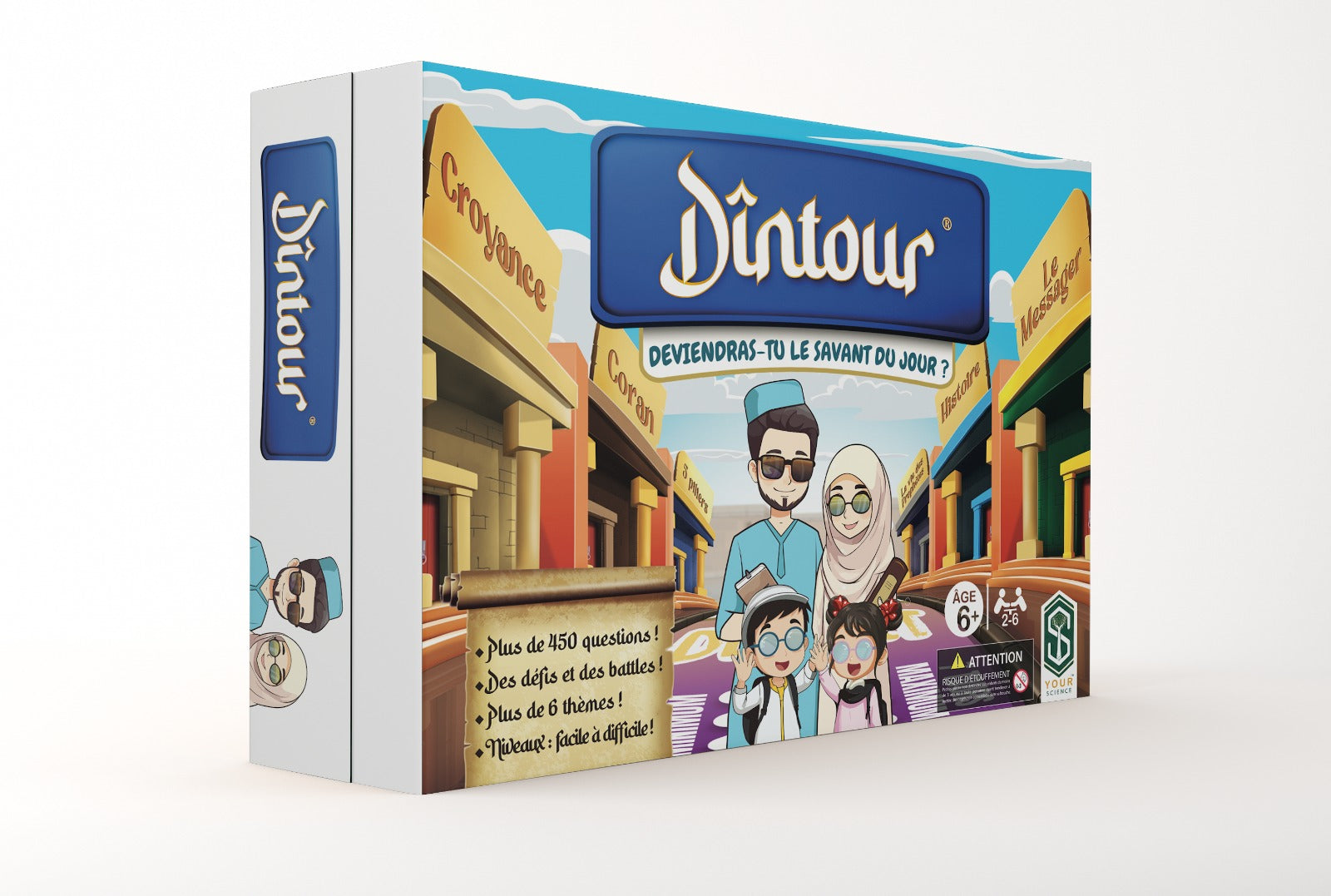 Dîntour - Deviendras-tu le savant du jour ? Jeu de société familial