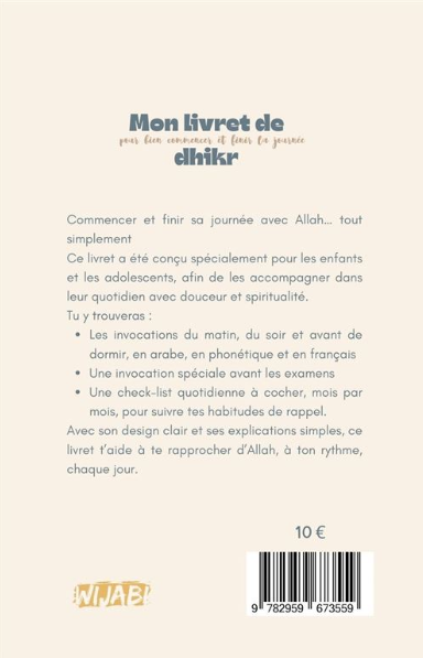 Mon livret de dhikr pour bien commencer et finir la journée - Garçon