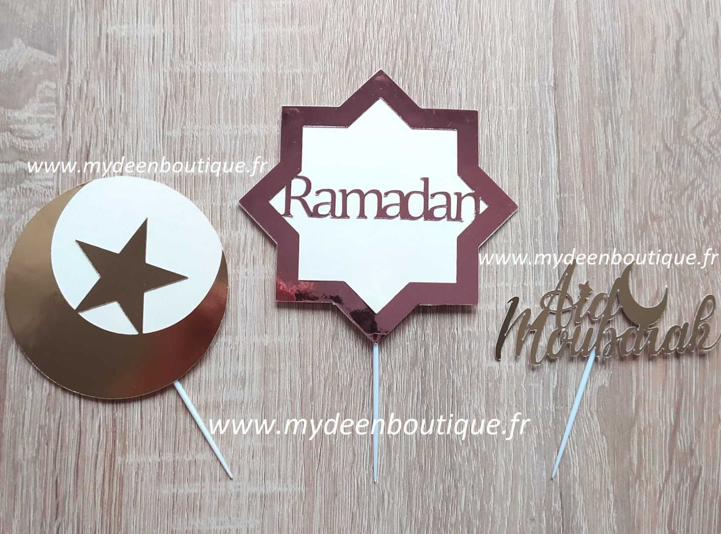 Lot de 3 Toppers Cake - Ramadan/Aïd - Artisanat français